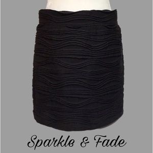 NWT Sparkle & Fade Ruched-Look‎ Skirt, Black, Size Large